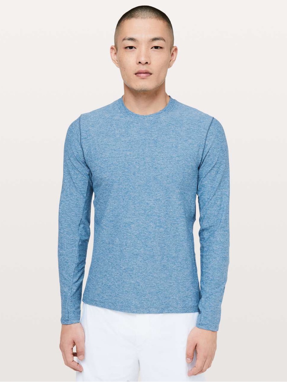 Lululemon Mens Surge Warm Long Sleeve Tee Shirt Blue Size Medium 696